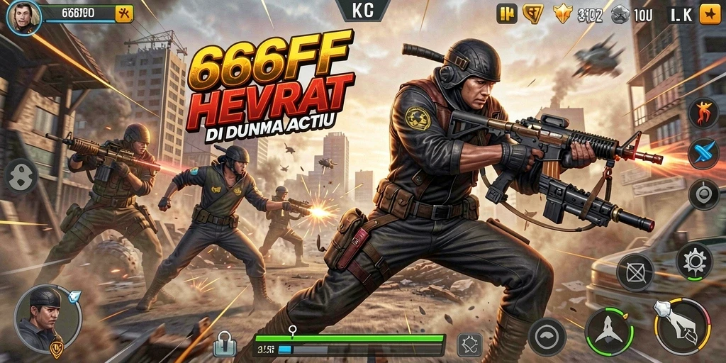 Tangkapan layar utama gameplay 666FF dengan aksi pertempuran intens.