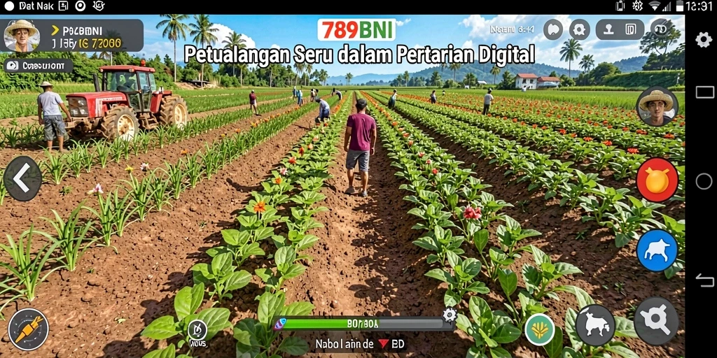 Screenshot utama 789BNI menampilkan gameplay seru di ladang.