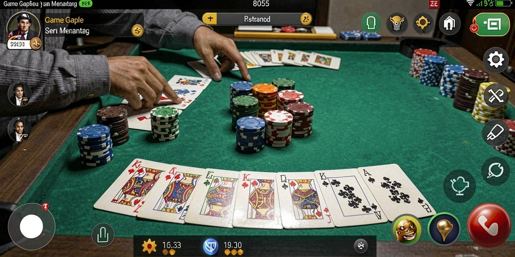 Tampilan gameplay Gaple yang seru di 8055.