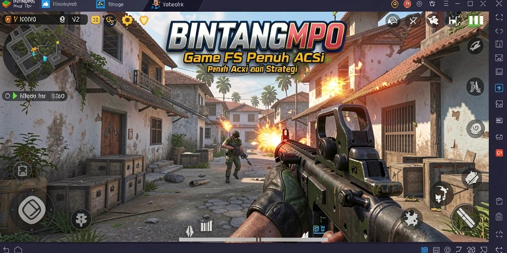 Screenshot gameplay FPS BINTANGMPO yang menegangkan.