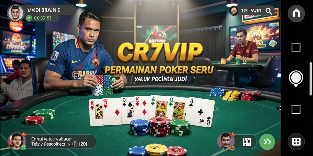 Screenshot gameplay CR7VIP yang menunjukkan suasana seru permainan poker.