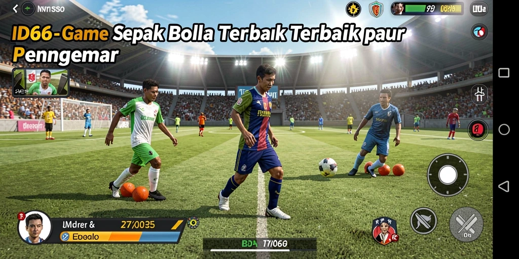 Screenshot ID66 menampilkan aksi pertandingan sepak bola yang mendebarkan.