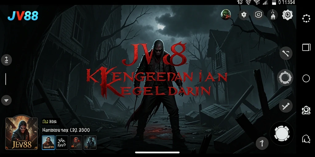 Tampilan gameplay JV88 yang menegangkan dengan suasana gelap.