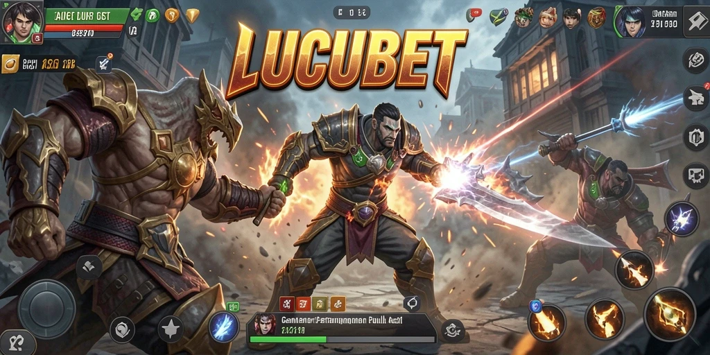 Tampilan menarik dari gameplay pertarungan di LUCUBET.