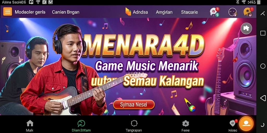 Tangkapan layar MENARA4D menampilkan pemain bermain musik dengan antusias.