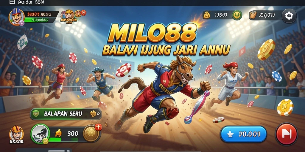 Screenshot gameplay <strong>MILO88</strong> yang mendebarkan saat balapan.