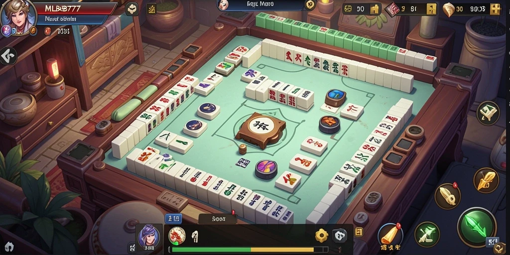 Screenshot gameplay MLBB777 menunjukkan aksi seru permainan Mahjong.