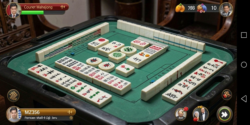 Tampilan gameplay MZ356 yang menegangkan dan seru saat bermain Mahjong.