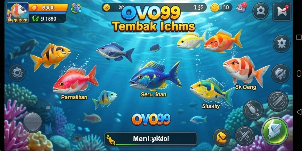 Tangkapan layar gameplay OVO99 Tembak Ikan yang penuh aksi.