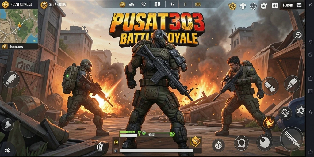 Gameplay seru di PUSAT303 pada pertempuran Battle Royale.