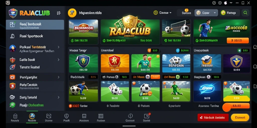 Tangkapan layar RAJACLUB menampilkan pengalaman taruhan yang interaktif.