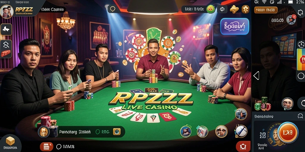 Tampilan gameplay Live Casino yang menampilkan dealer langsung dan permainan menarik.