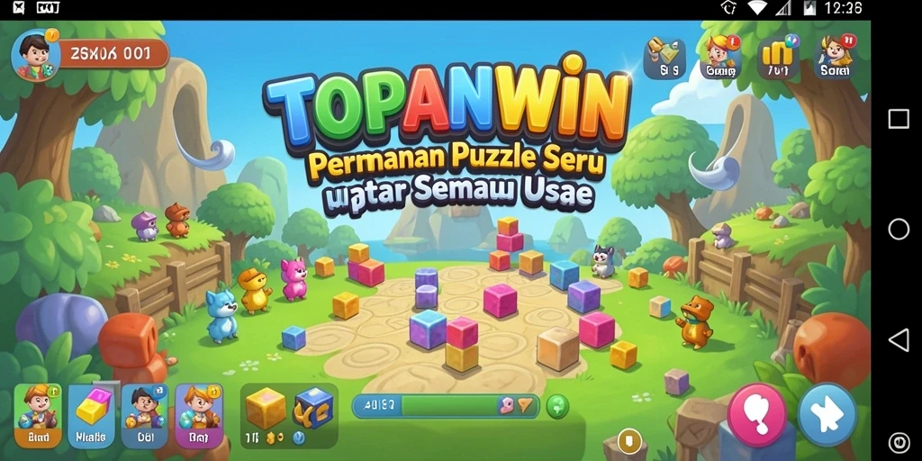 Tangkapan layar gameplay <strong>TOPANWIN</strong> menampilkan berbagai teka-teki yang harus dipecahkan.